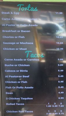 El Puerto Taco Shop menu 1